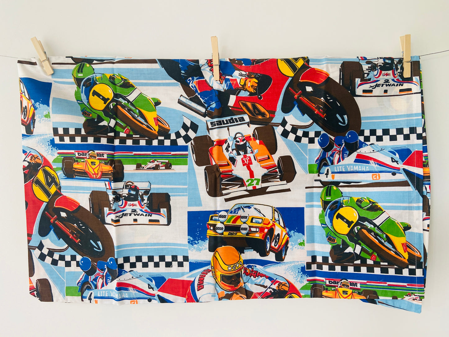 OLD New STOCK Cotton Vintage Pillow Case Cars BOYS Bedroom