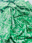290cms Green FLoral Vintage Nylon FABRIC
