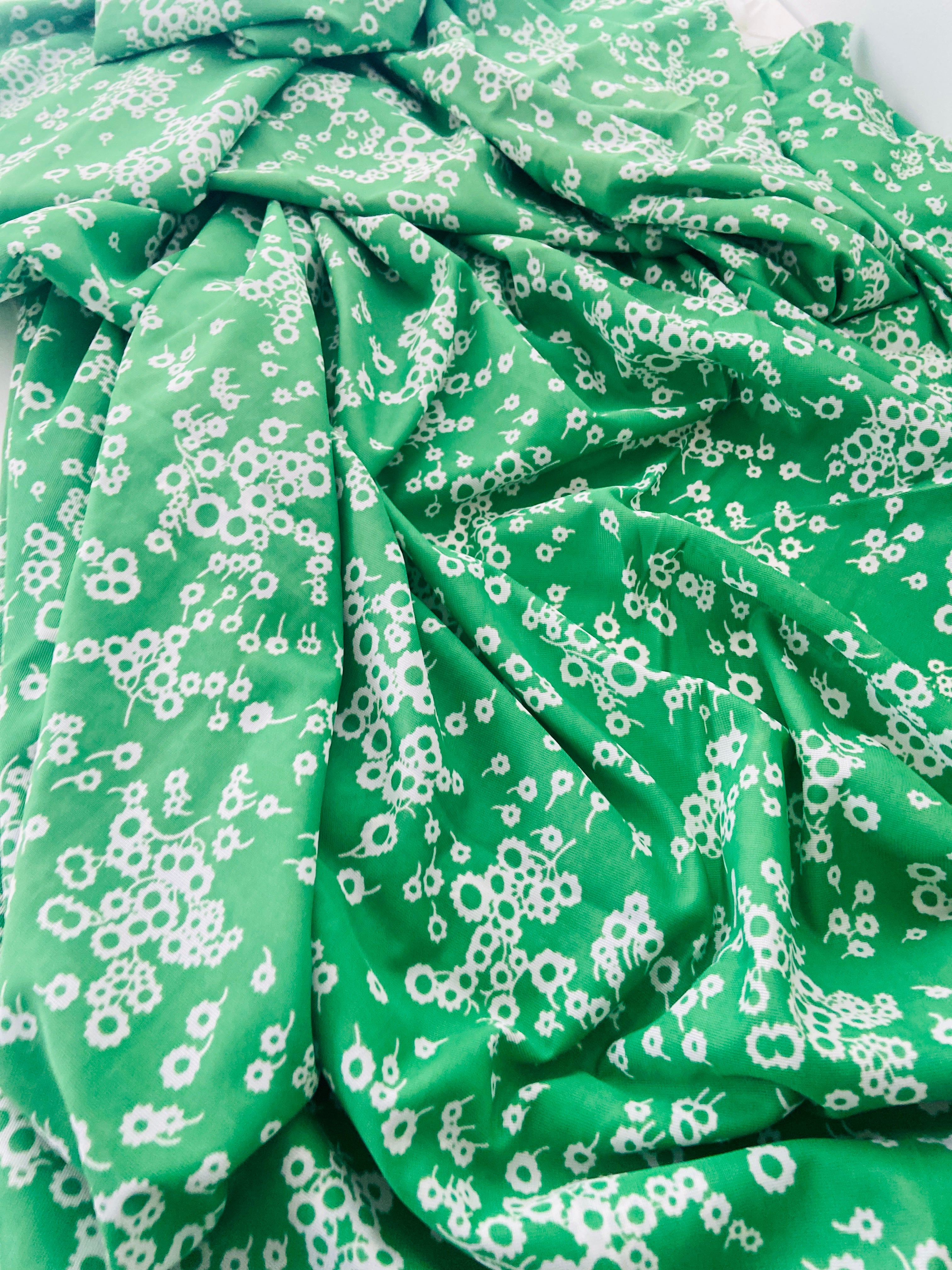 290cms Green FLoral Vintage Nylon FABRIC