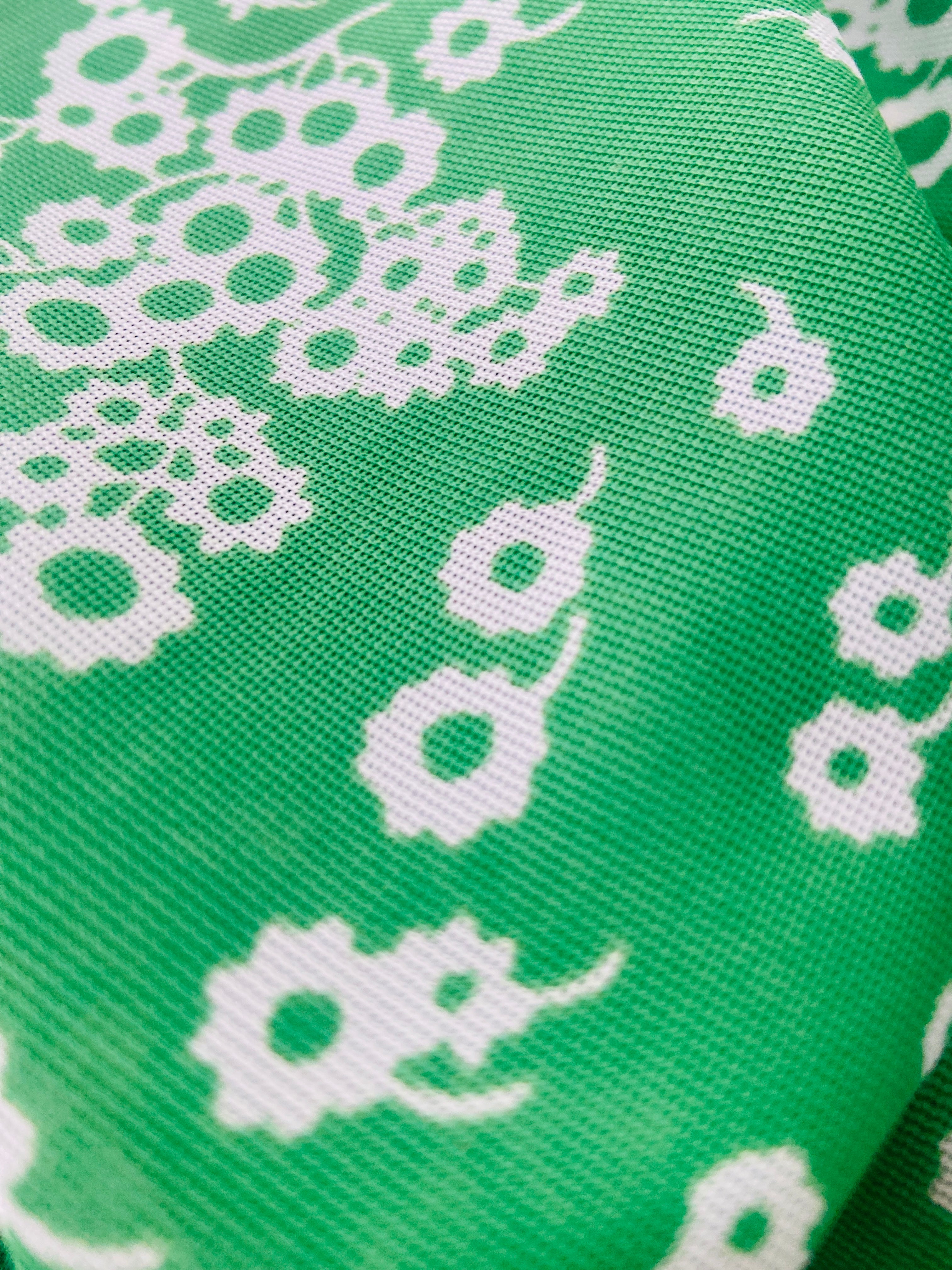 290cms Green FLoral Vintage Nylon FABRIC