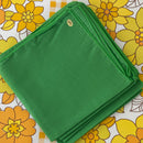 RETRO Cotton UNUSED Checked Green Napkins Picnic Made in Hong Kong