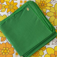 RETRO Cotton UNUSED Checked Green Napkins Picnic Made in Hong Kong