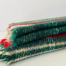 Vintage Green & Red Wool Stripe Blanket PICNIC