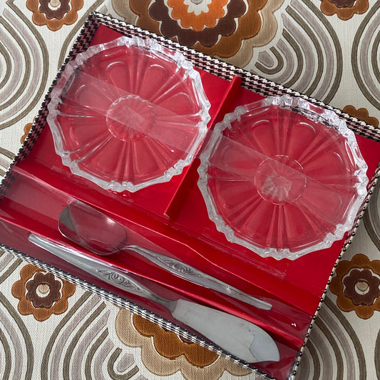 Cute Boxed Glass Dishes Jam Butter Spreads