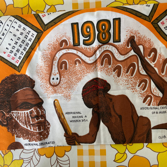 1977 Cotton UNUSED Vintage Collectable Tea Towel Aboriginal