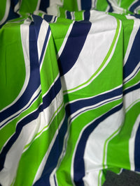 Wild VINTAGE Green & Blue Cotton CURTAINS