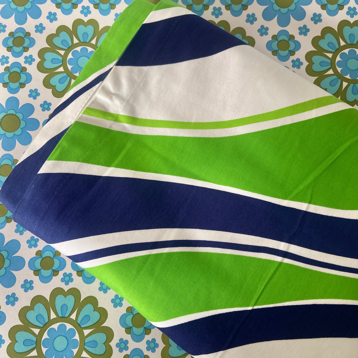 Wild VINTAGE Green & Blue Cotton CURTAINS