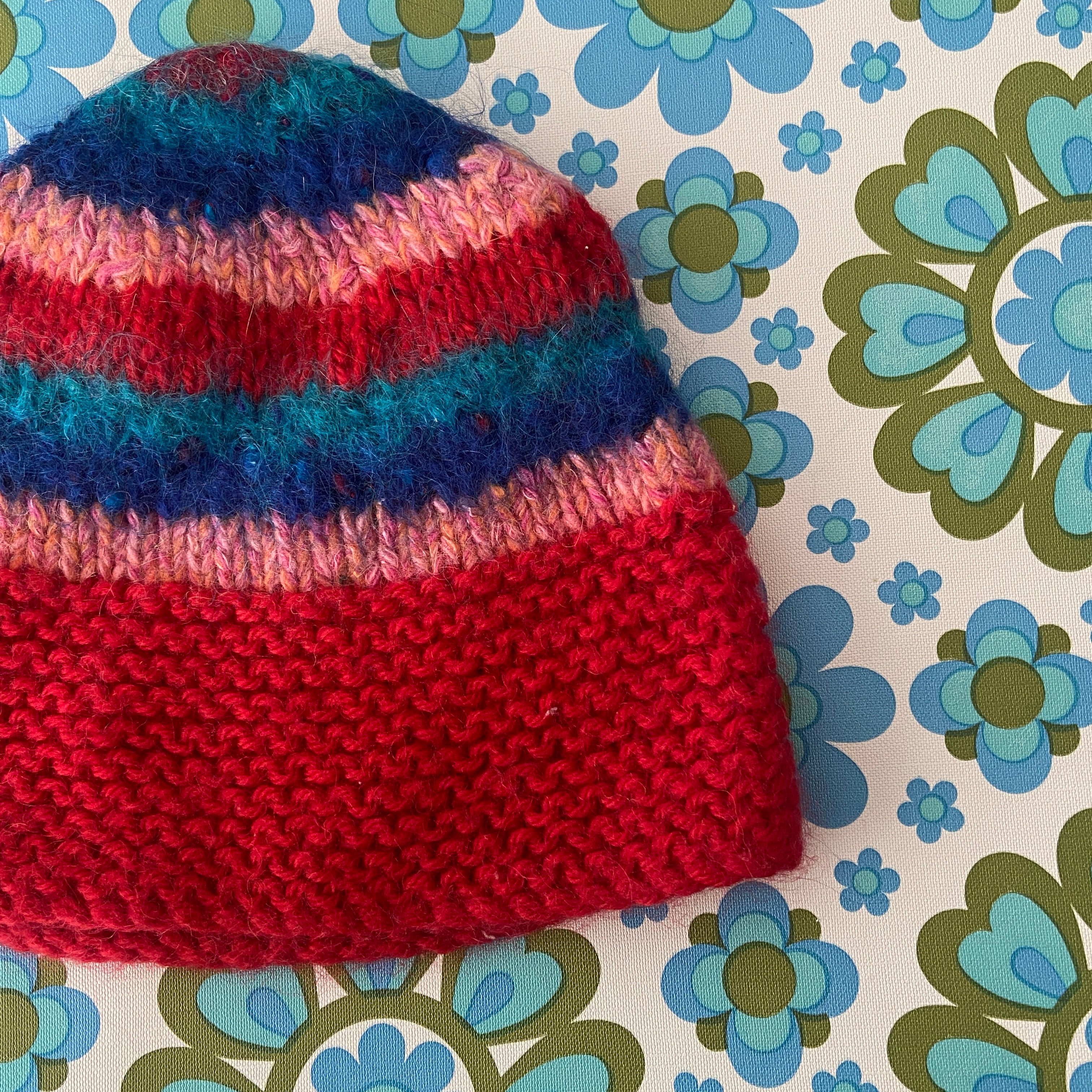 Small to Medium Size Handmade Beanie UNWORN Red