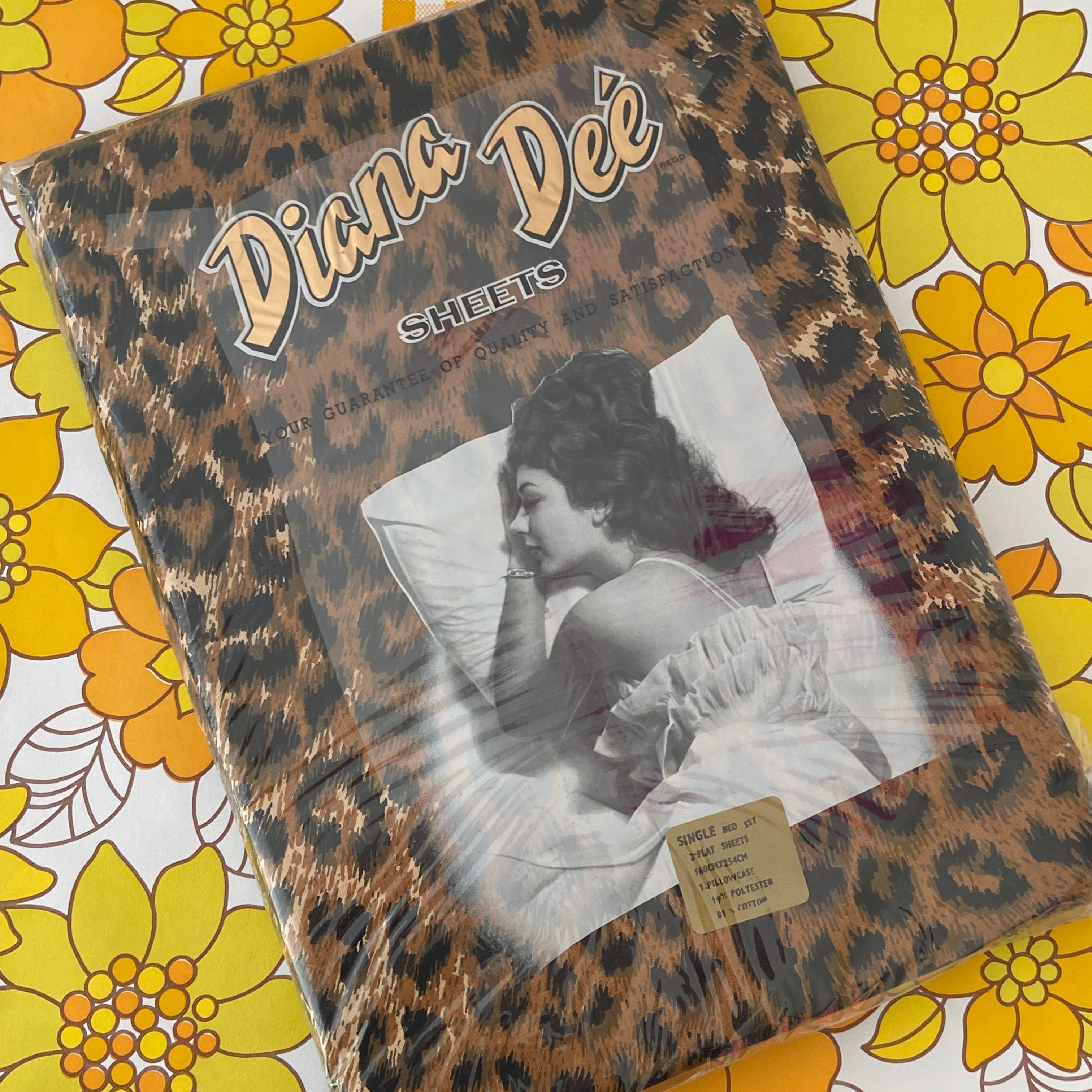 RETRO Unused Old Stock Bed Sheet SET Diana Dee