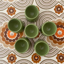 Retro 70's Egg Cups COOL Green Vintage Kitchen