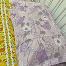 COTTON Unused Vintage Stock Pillow CASES x 2 Pair Purple