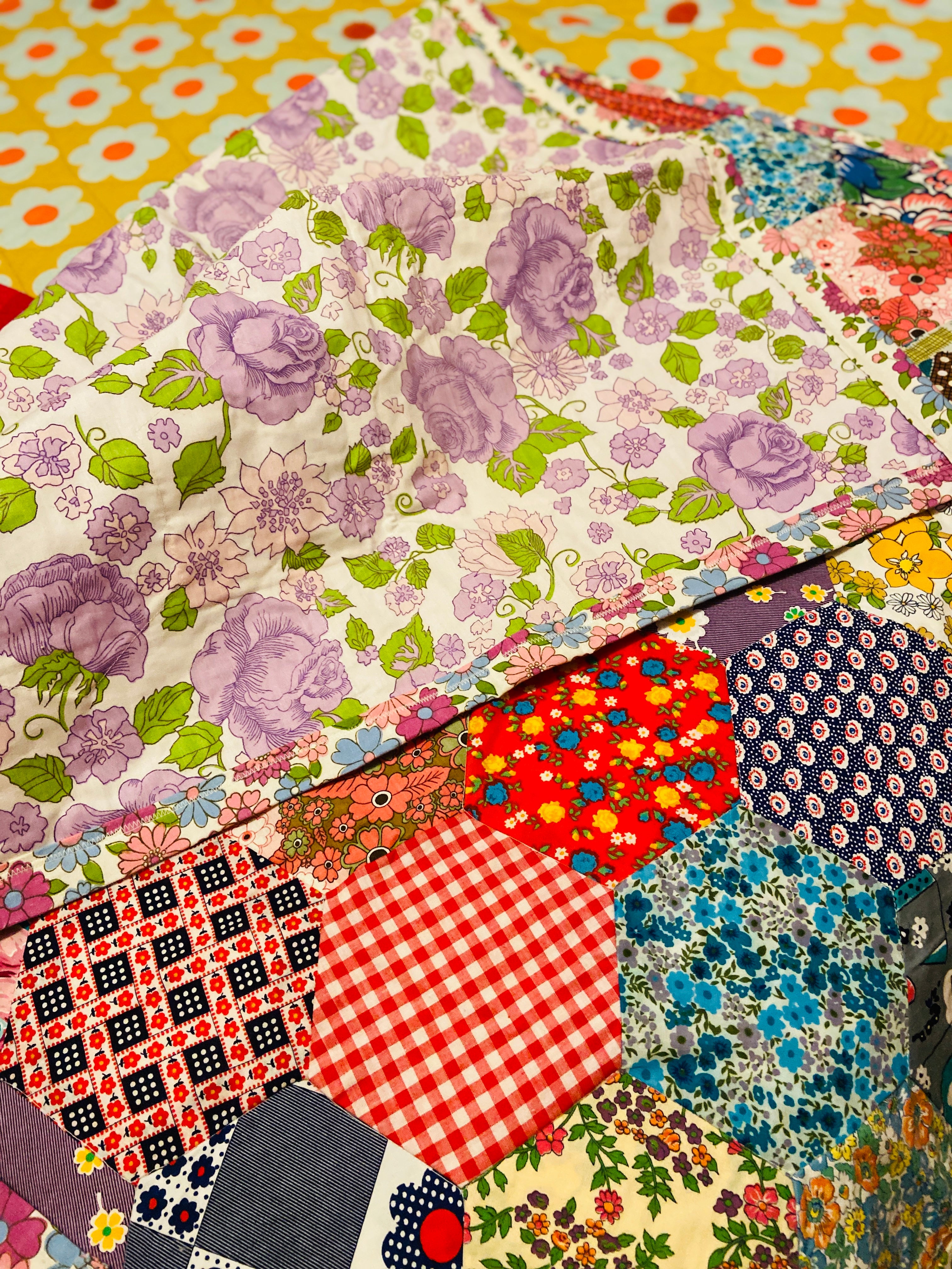 HANDMADE Quilt Vintage Fabric UNUSED