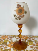 HUGE AMAZING Retro FLORAL Balloon Glass Vase