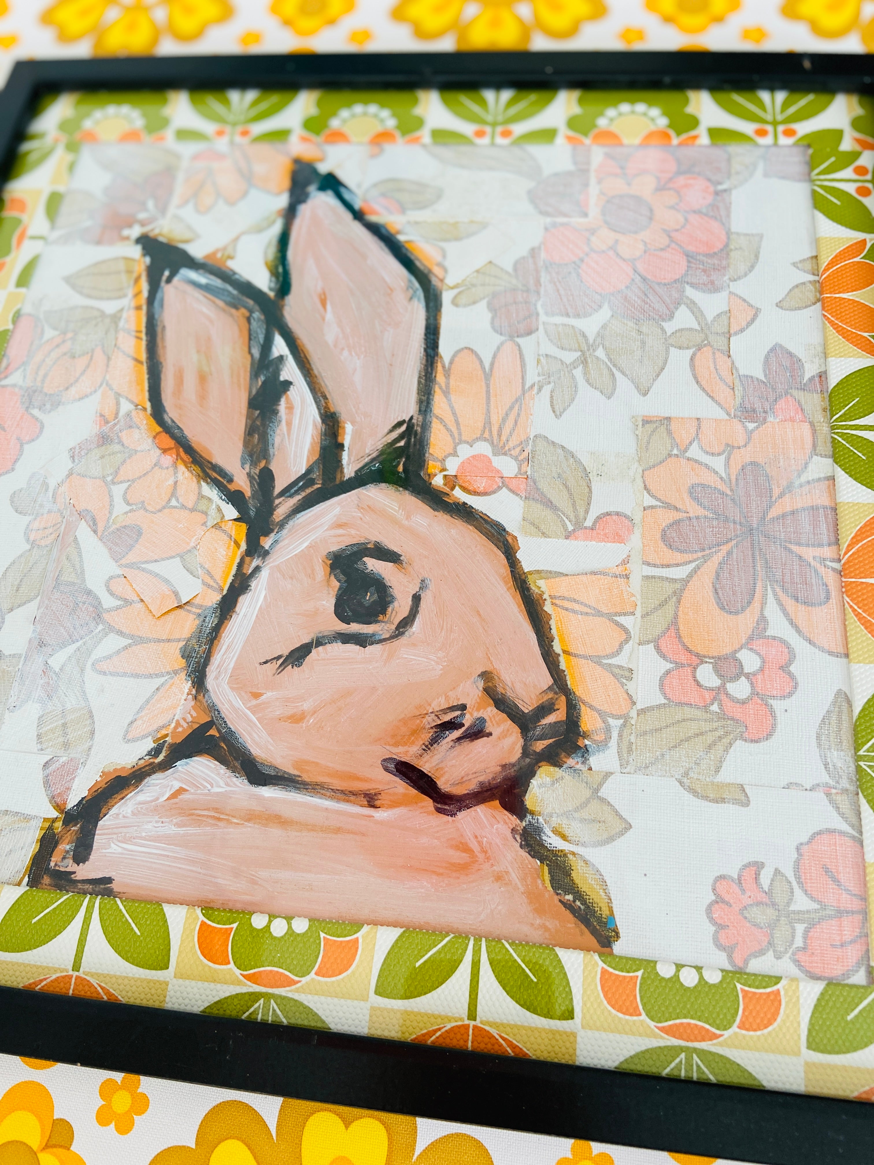 Original Altered Art RABBIT Wallpaper Border