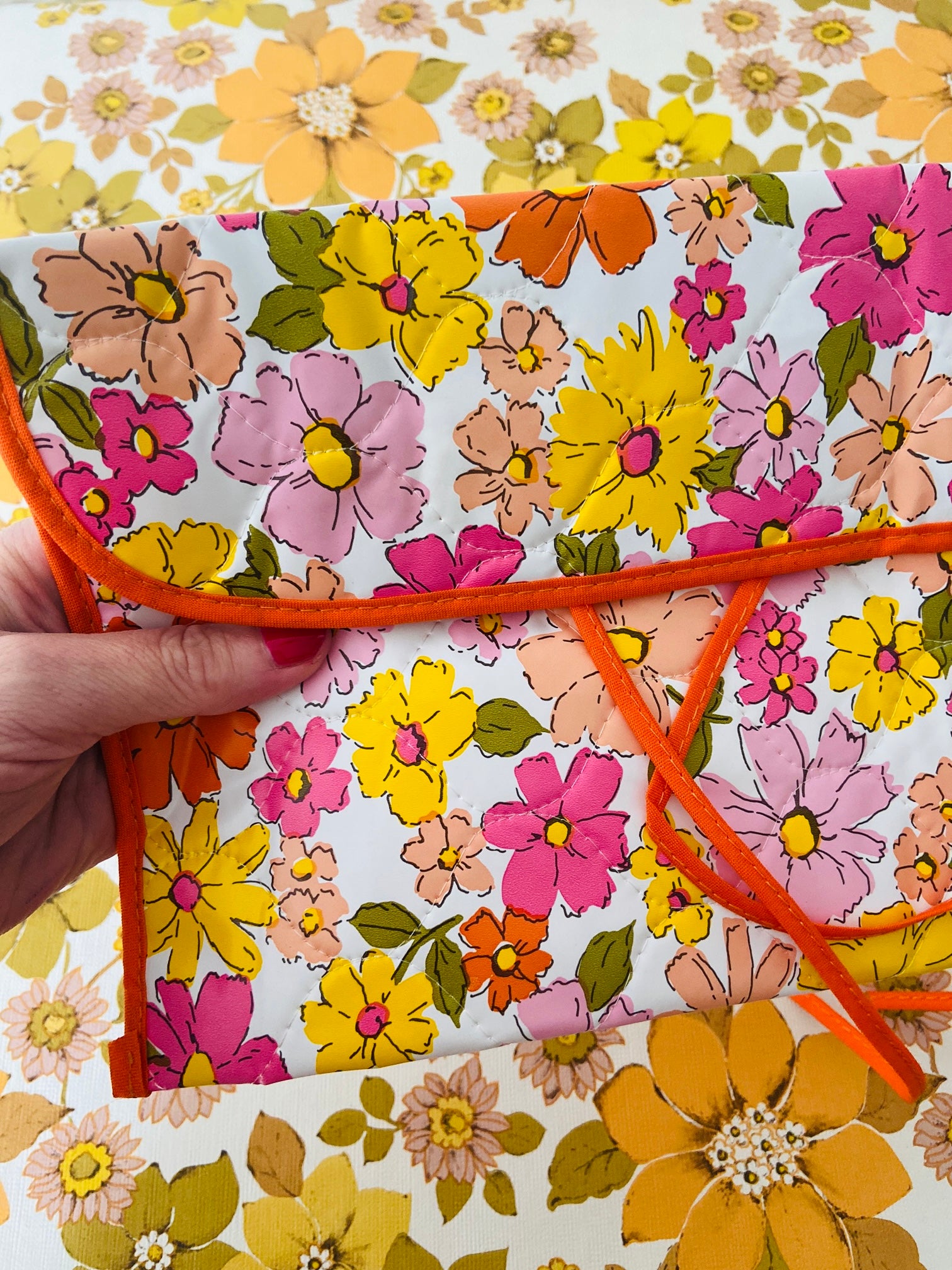 AWESOME Unused knitting Bag Bright FLORAL