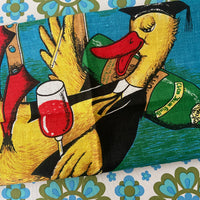 UNUSED Vintage Tea Towel DUCK Recipe WALL Hanging