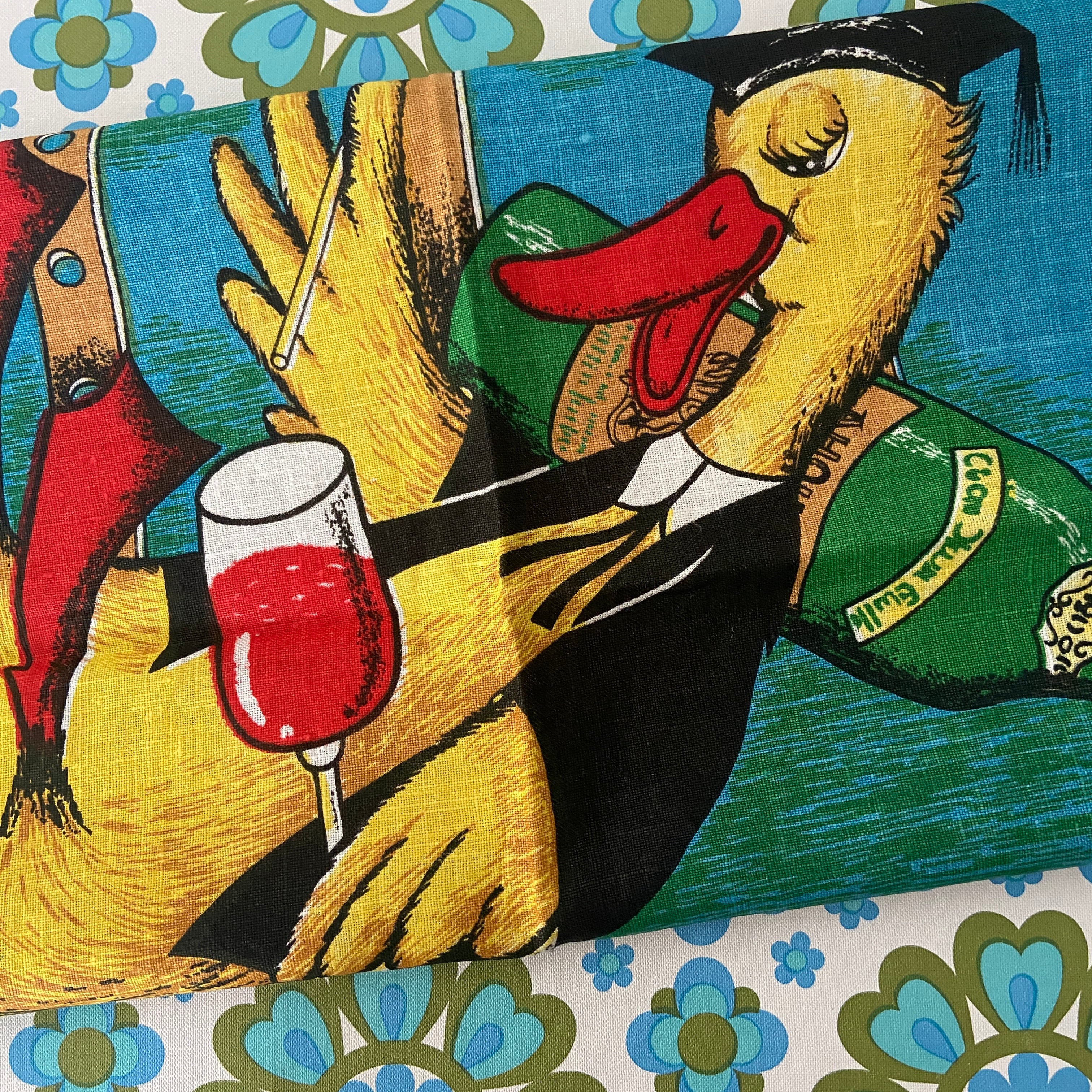 UNUSED Vintage Tea Towel DUCK Recipe WALL Hanging