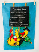 UNUSED Vintage Tea Towel DUCK Recipe WALL Hanging