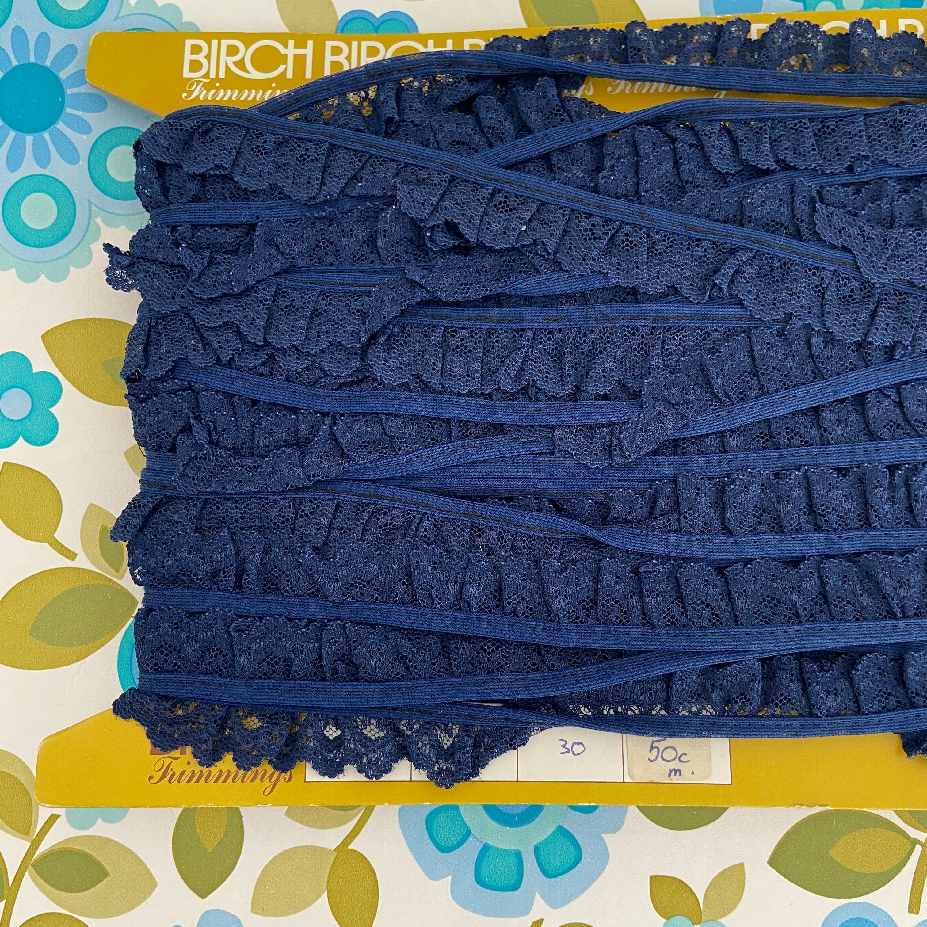 BIRCH Vintage Roll Navy Blue Lace Sewing Craft