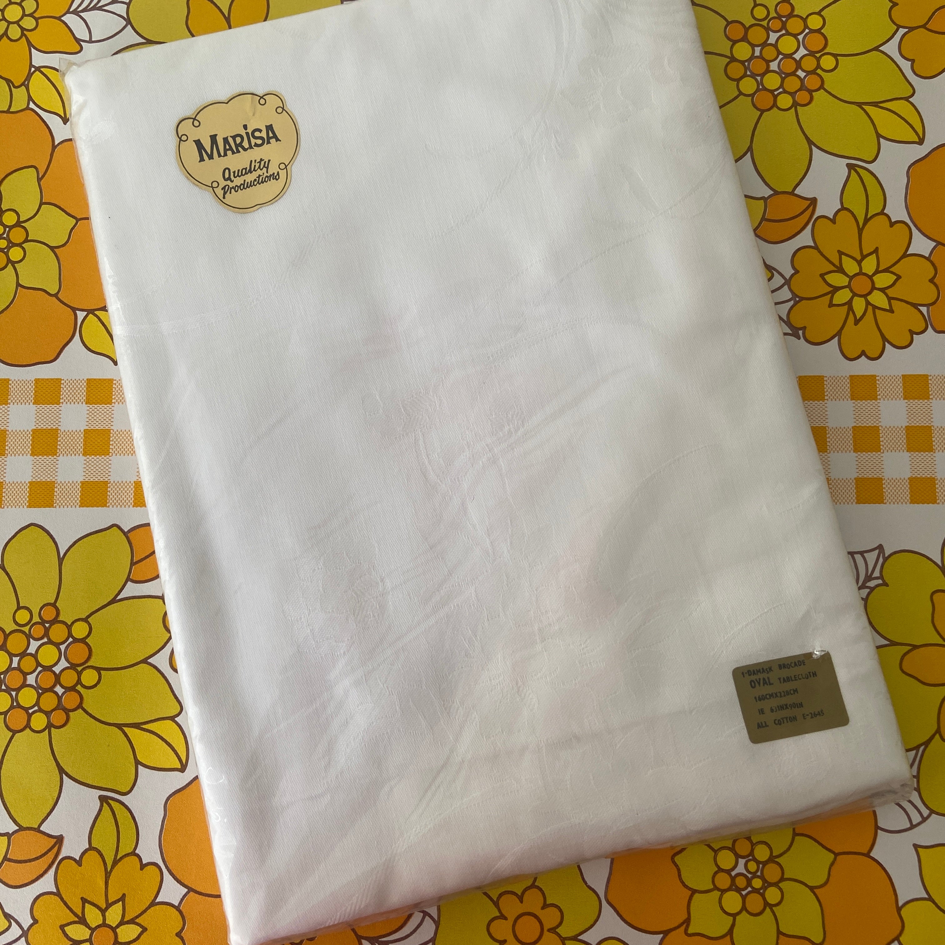 MARISA Oval Table Cloth VINTAGE NOS All Cotton