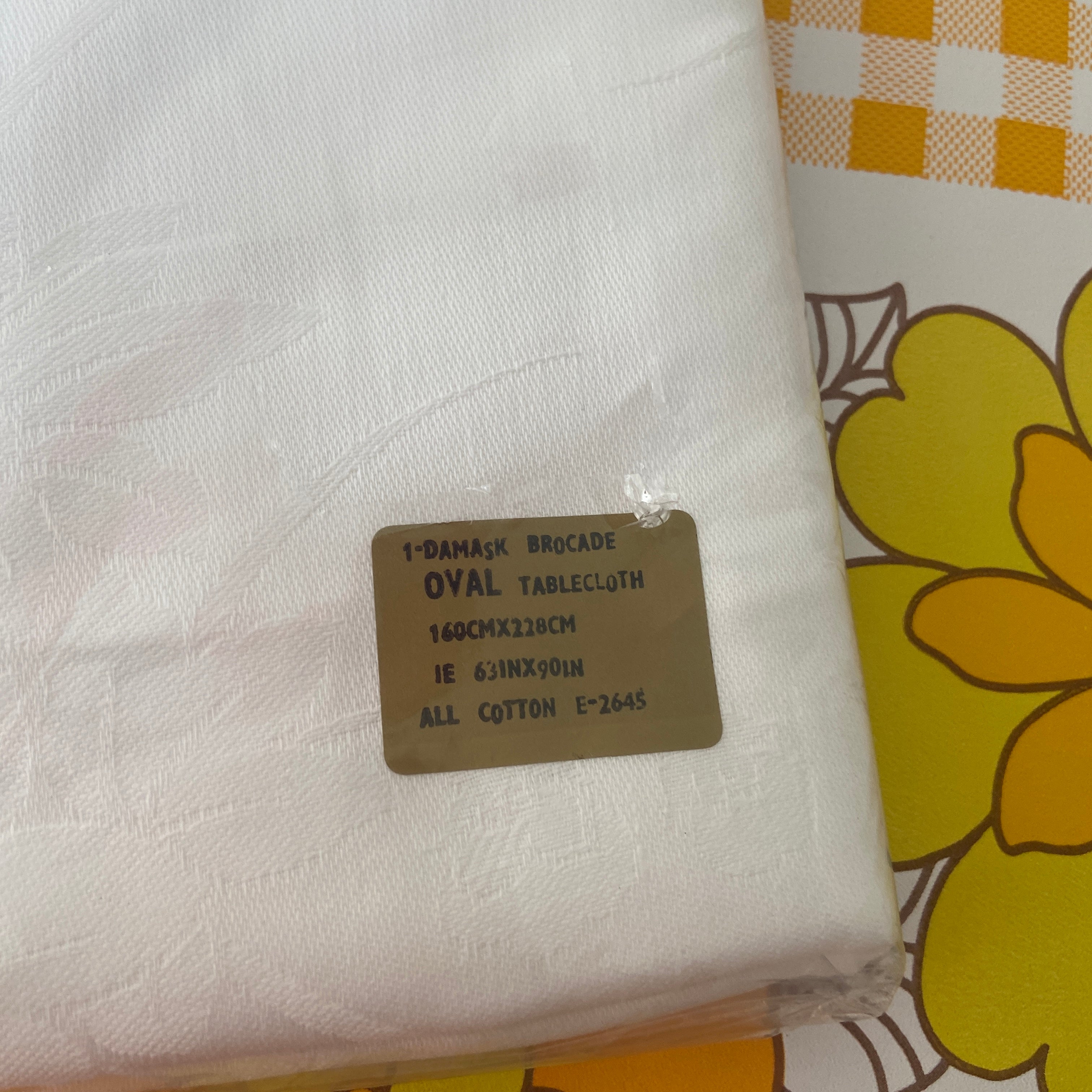 MARISA Oval Table Cloth VINTAGE NOS All Cotton