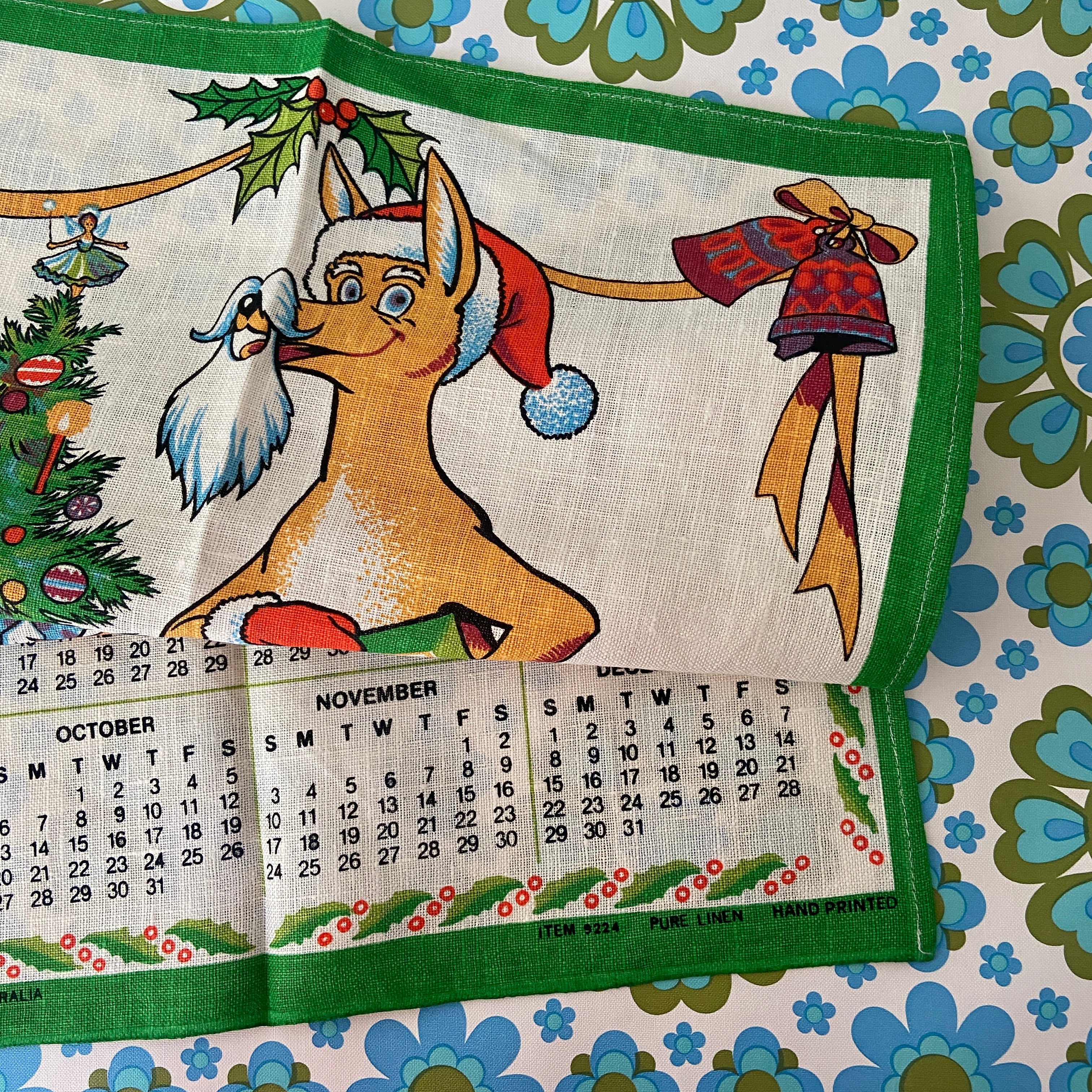 1985 Vintage Xmas Tea Towel