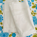 ITALIAN Linen Pillow CASE Bright WHITE Vintage Embroidered