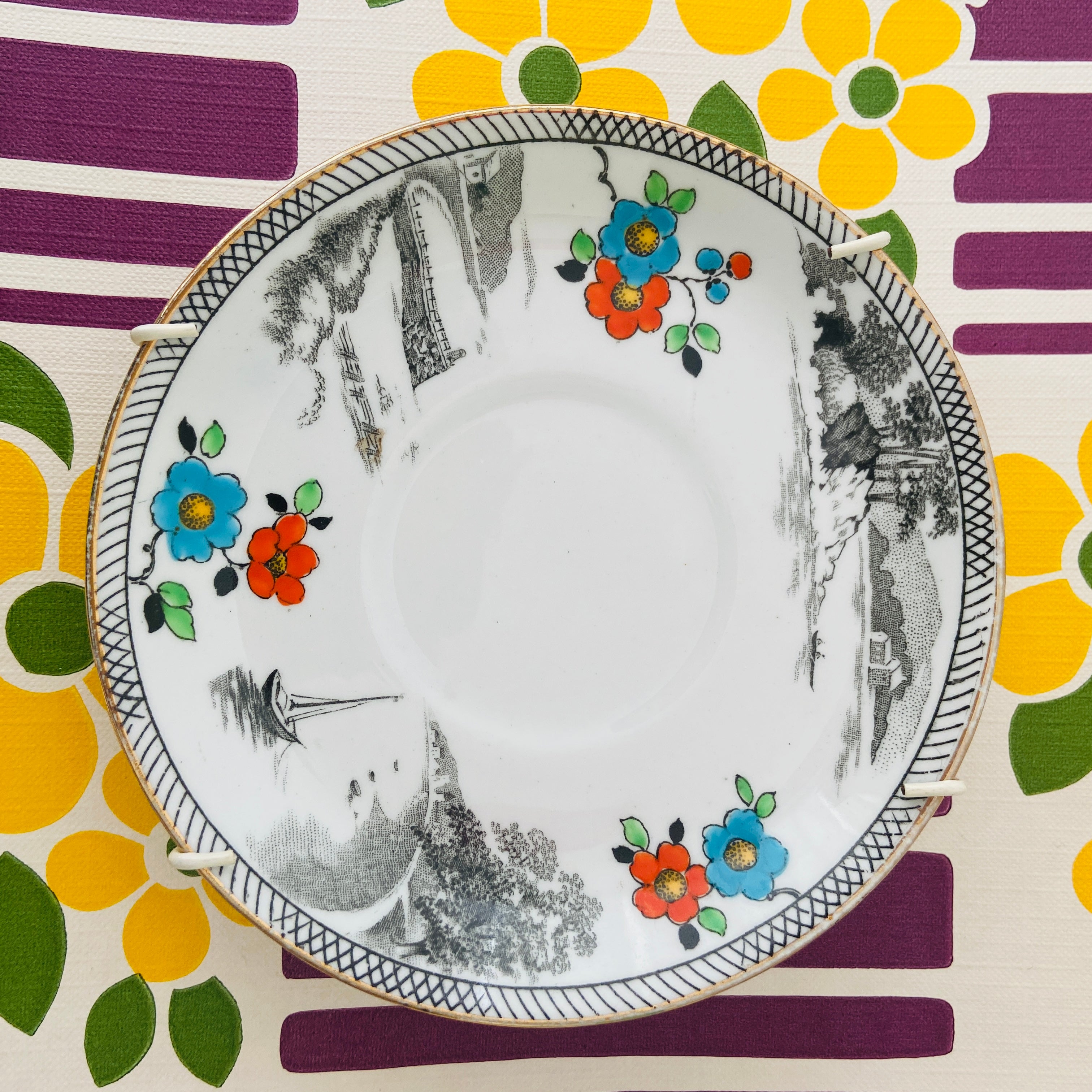 PHOENIX Display Vintage Plate FLORAL Ready to Hang