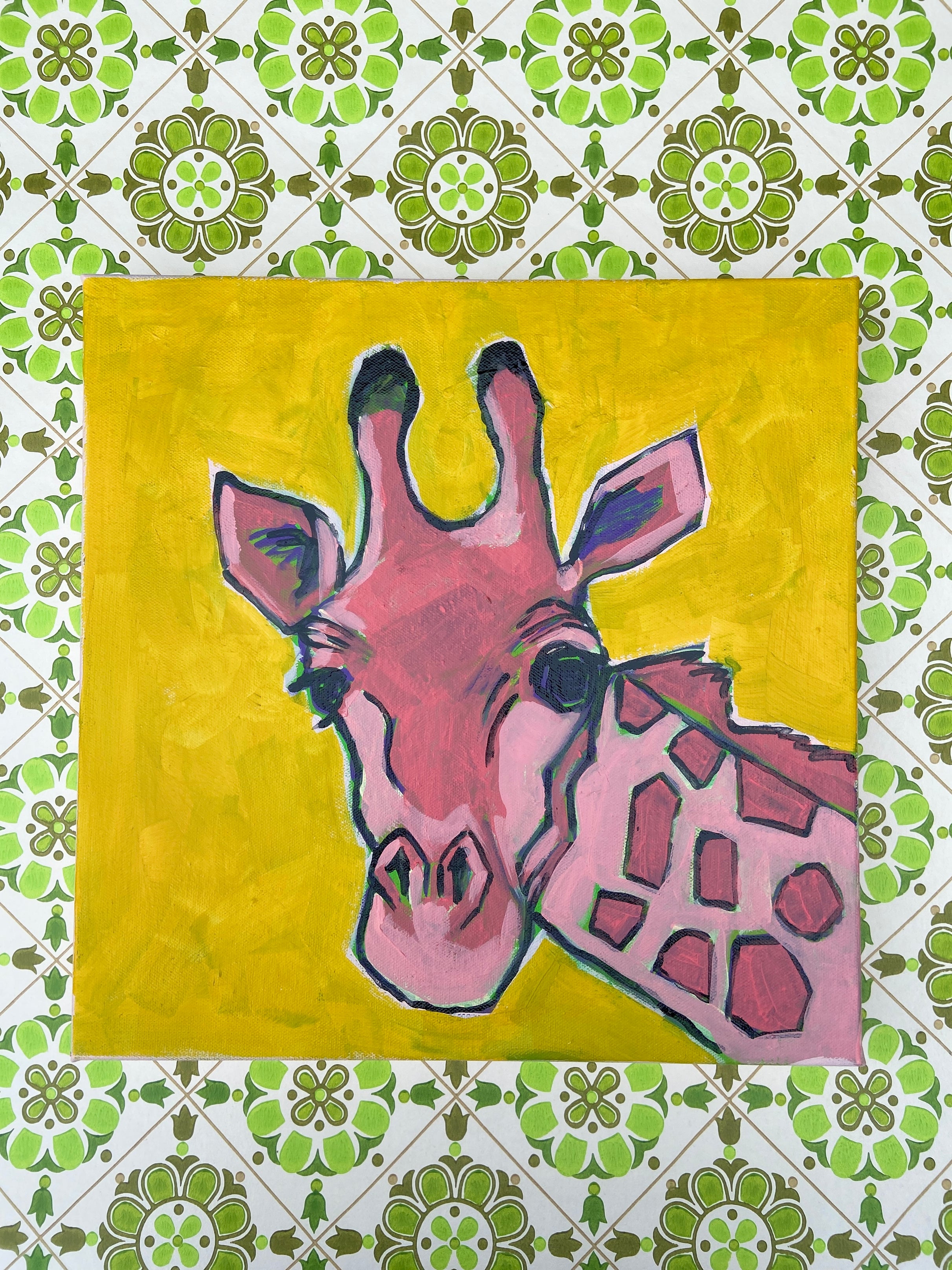 One of a KIND GIRAFFE Canvas Painting Kids Bedroom