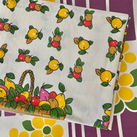 Made in Brazil Cotton Table Cloth FRUIT UNUSED Vintage