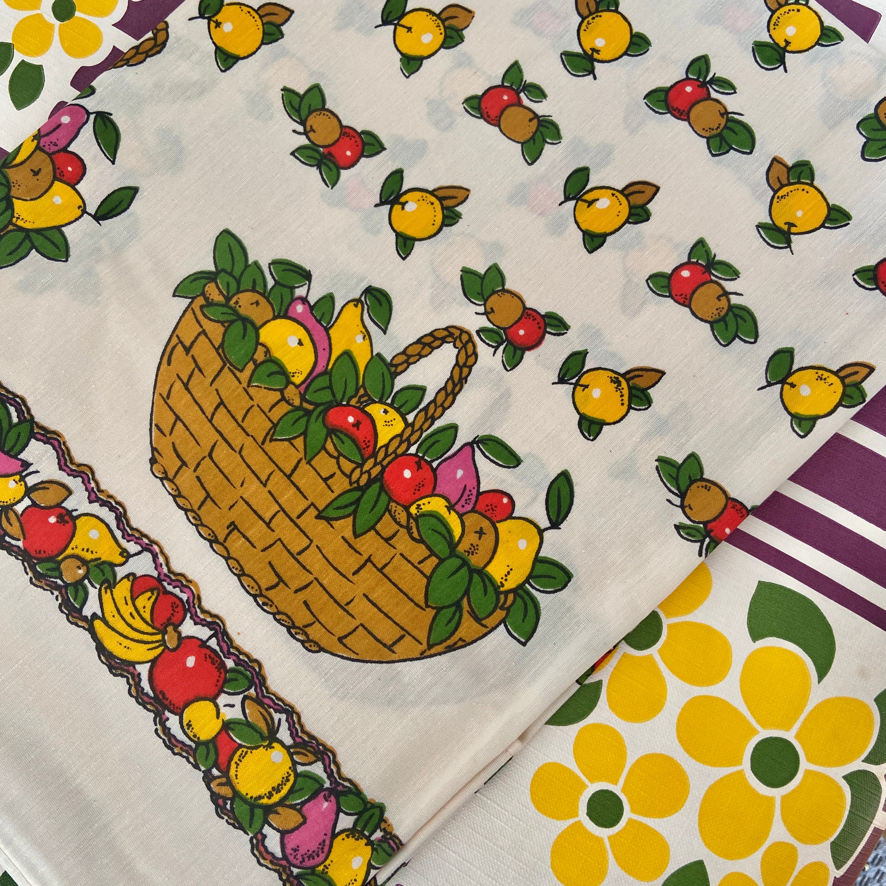 Made in Brazil Cotton Table Cloth FRUIT UNUSED Vintage