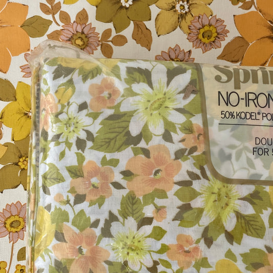 SPRINGMAID Double BED SHEET SET Yellow Floral