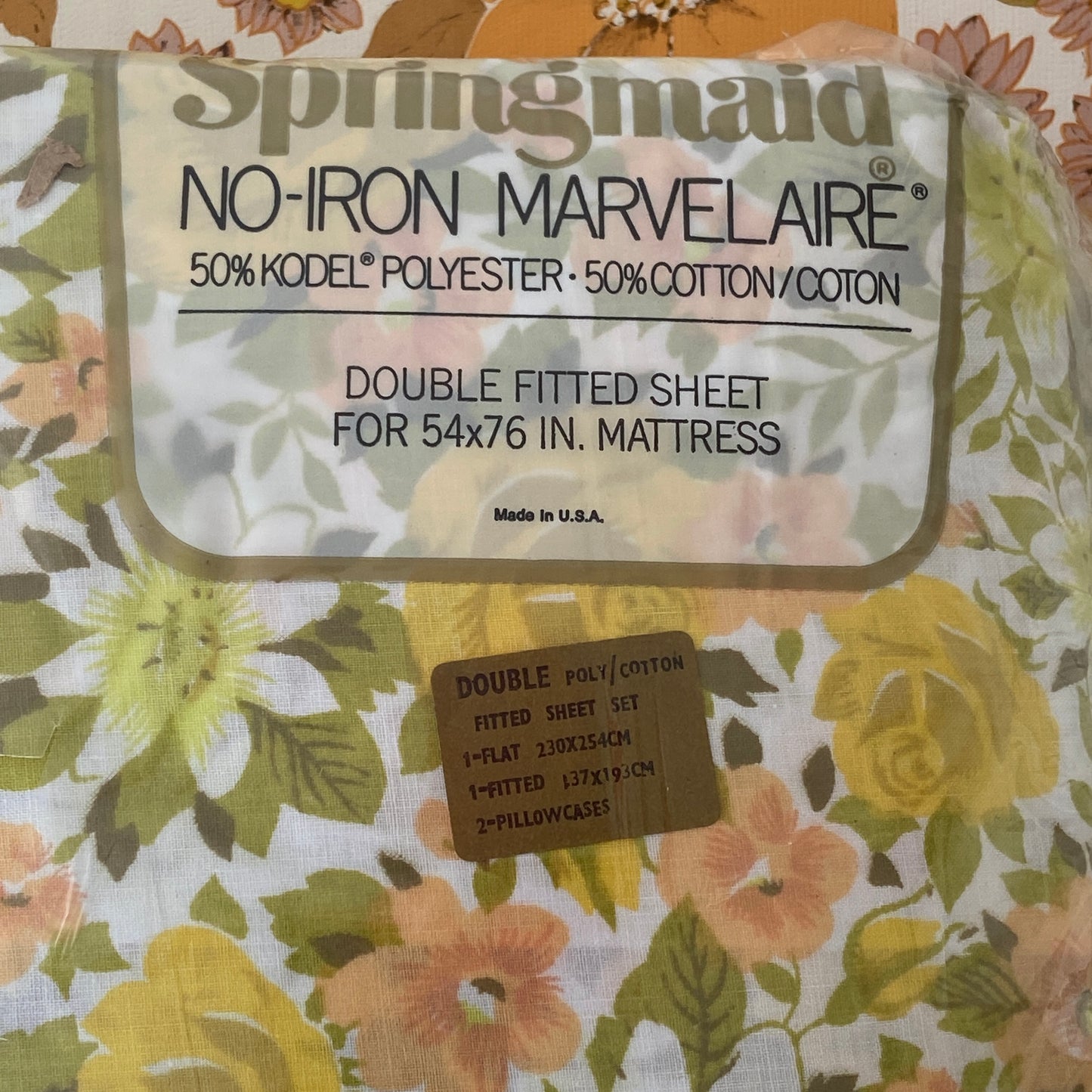 SPRINGMAID Double BED SHEET SET Yellow Floral