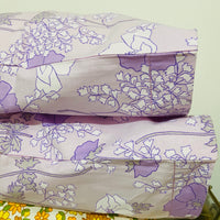 COTTON Unused Vintage Stock Pillow CASES x 2 Pair Purple