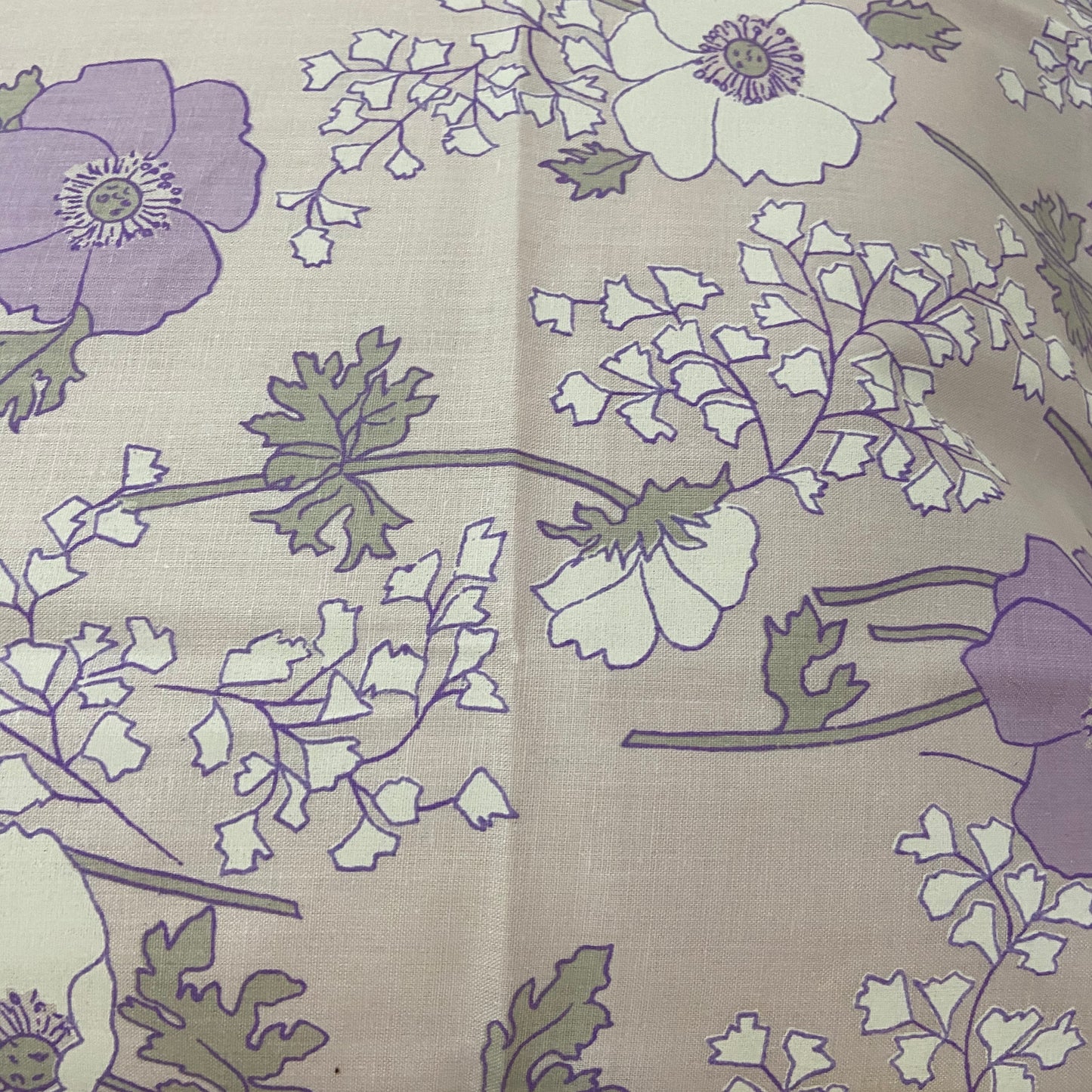 WHITE ROSE Fine IMPORTED COTTON Vintage Sheet FABRIC