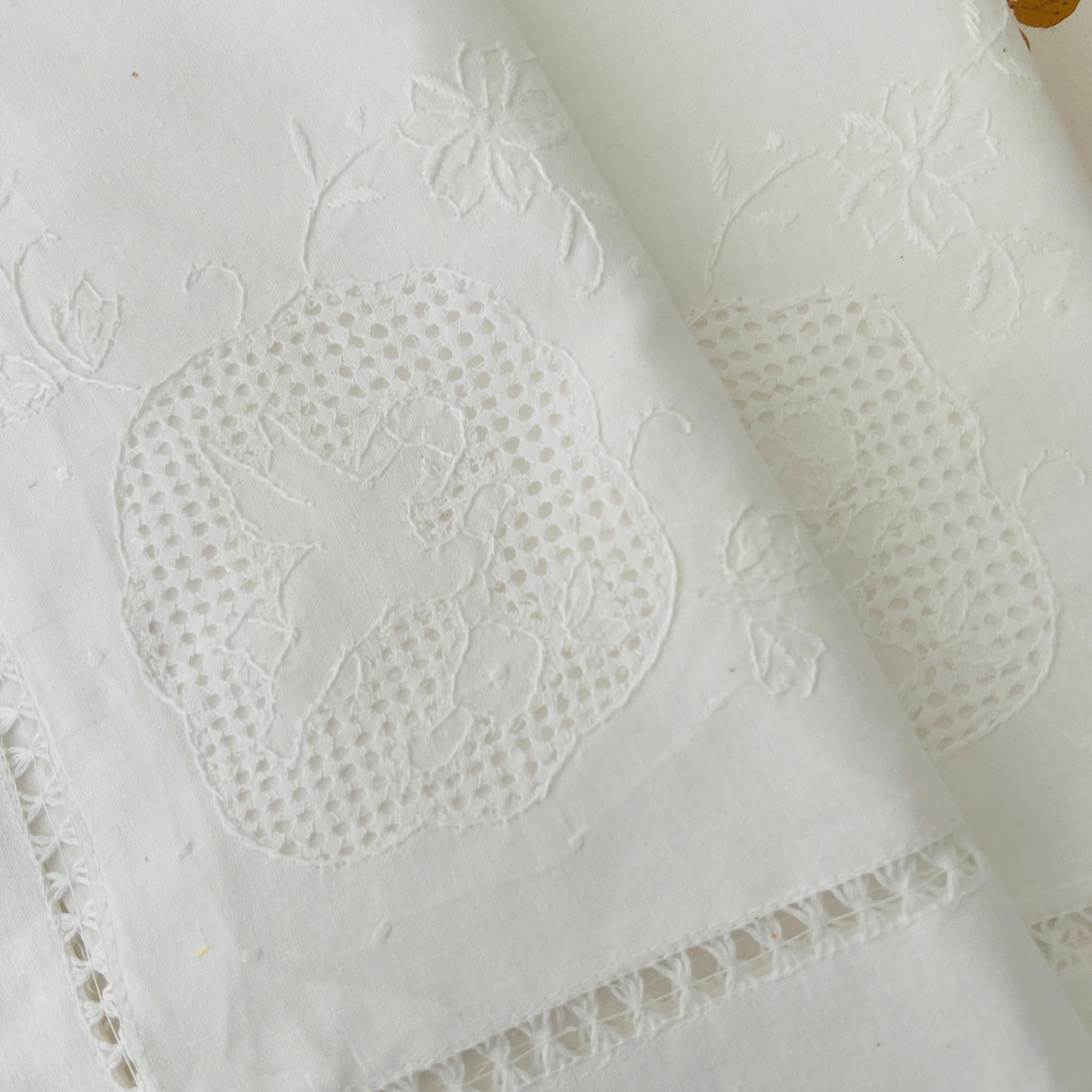 PAIR of Stunning Embroidered Crisp Linen Pillow Case