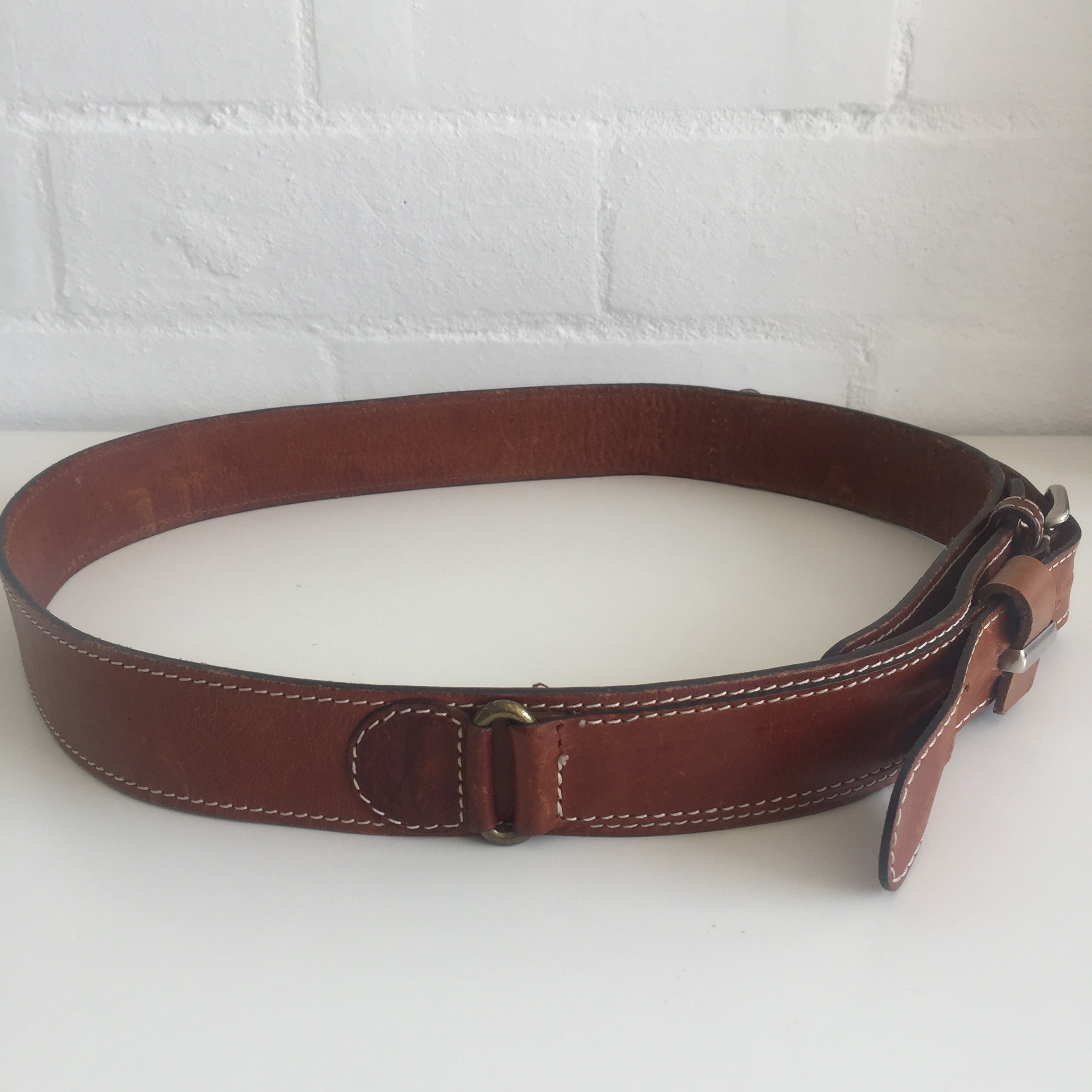 RUSTIC BROWN UNISEX BELT VINTAGE COWBOY HIPPY BOHO THRASHED