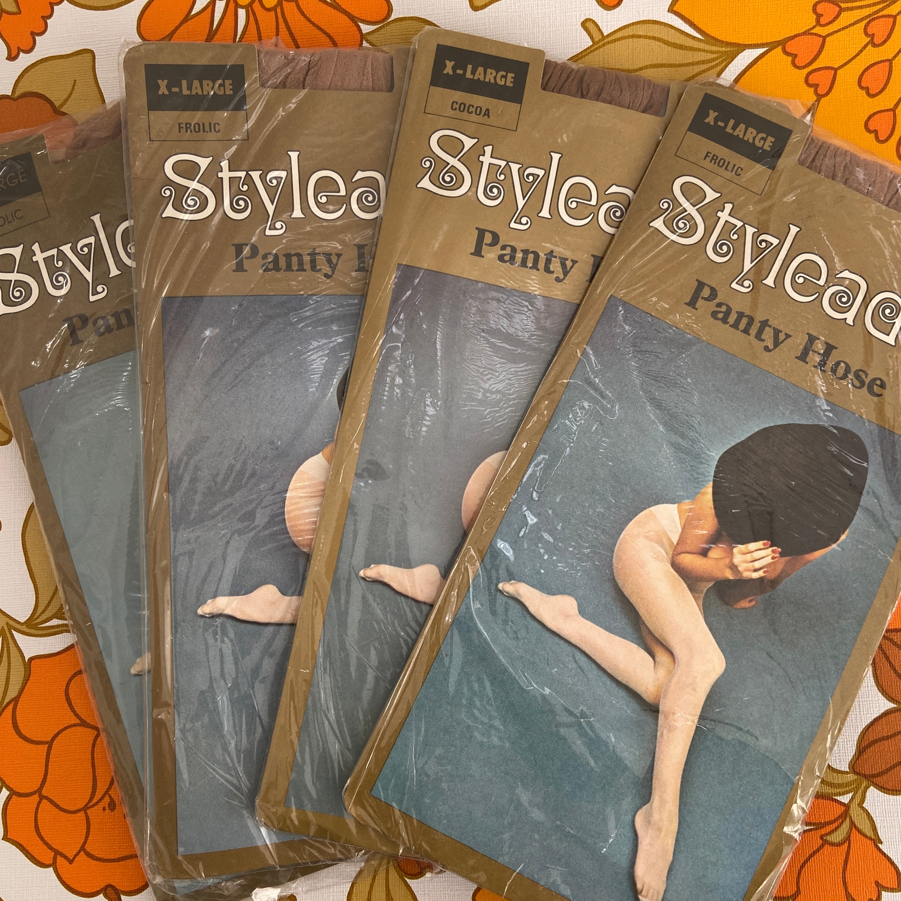 STYLE Leader Panty HOSE XL Retro VINTAGE UNUSED x 4