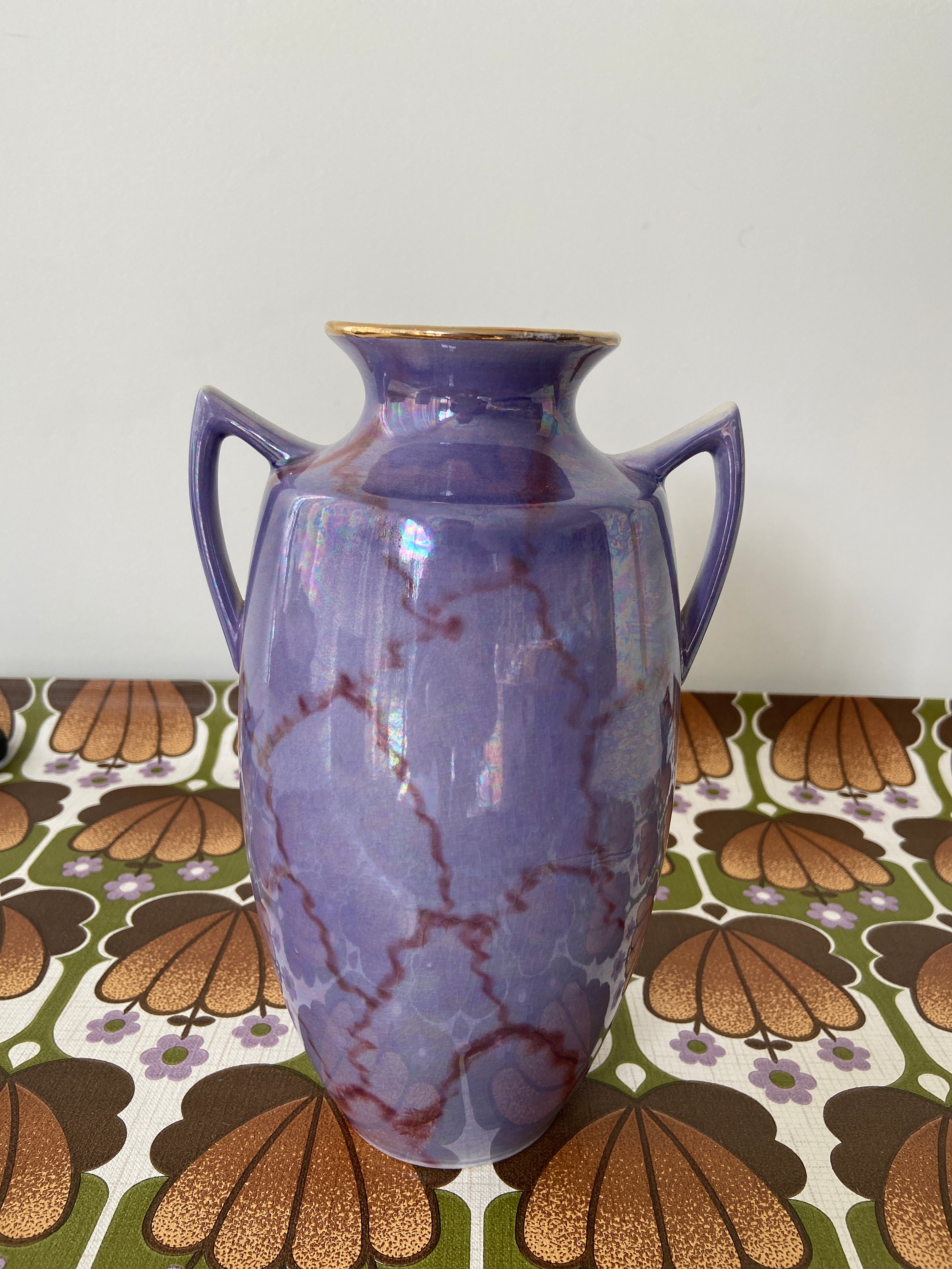 Made in England Purple Marble VASE Vintage