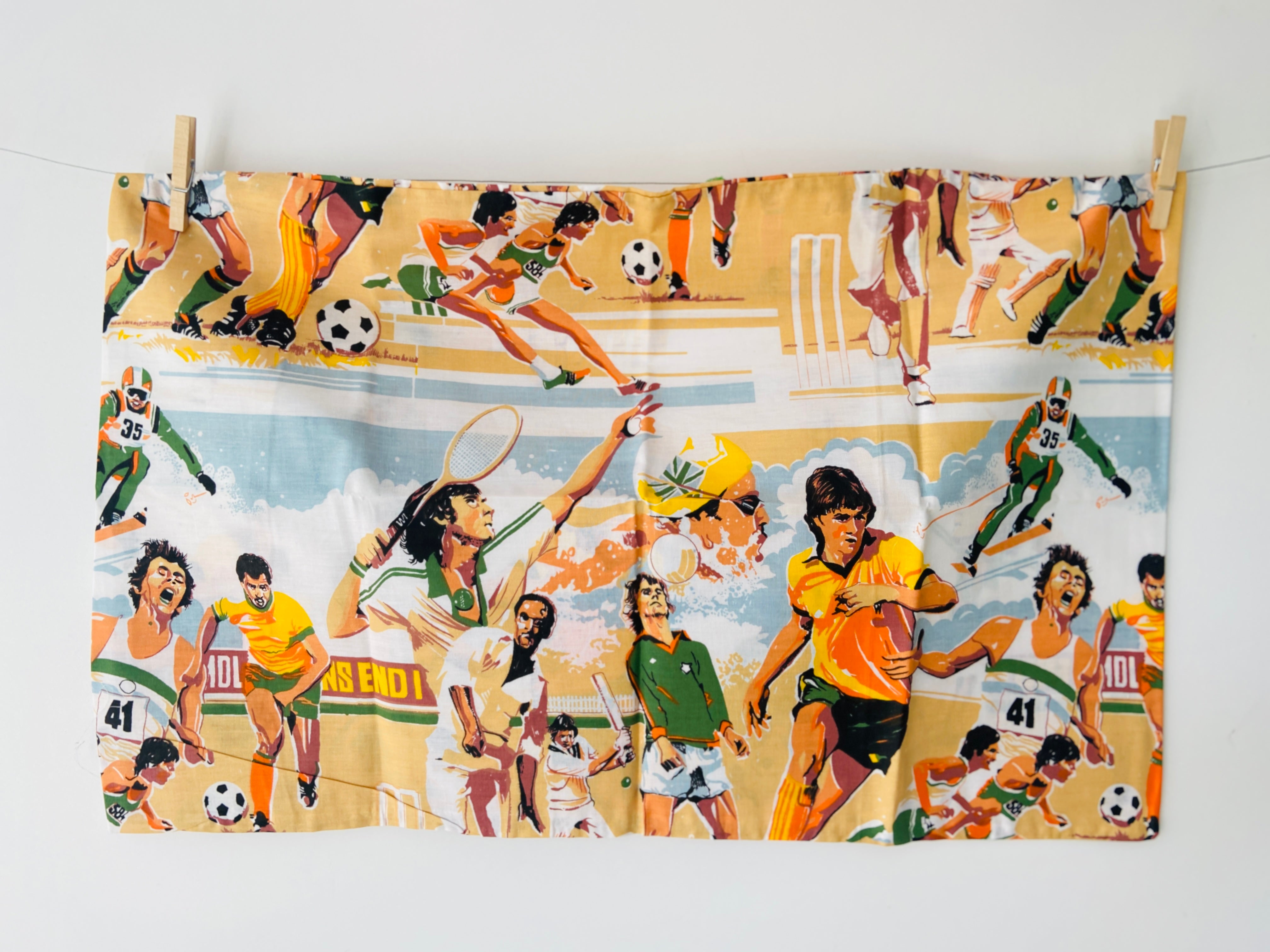 UNUSED Vintage Soccer Pillow Case