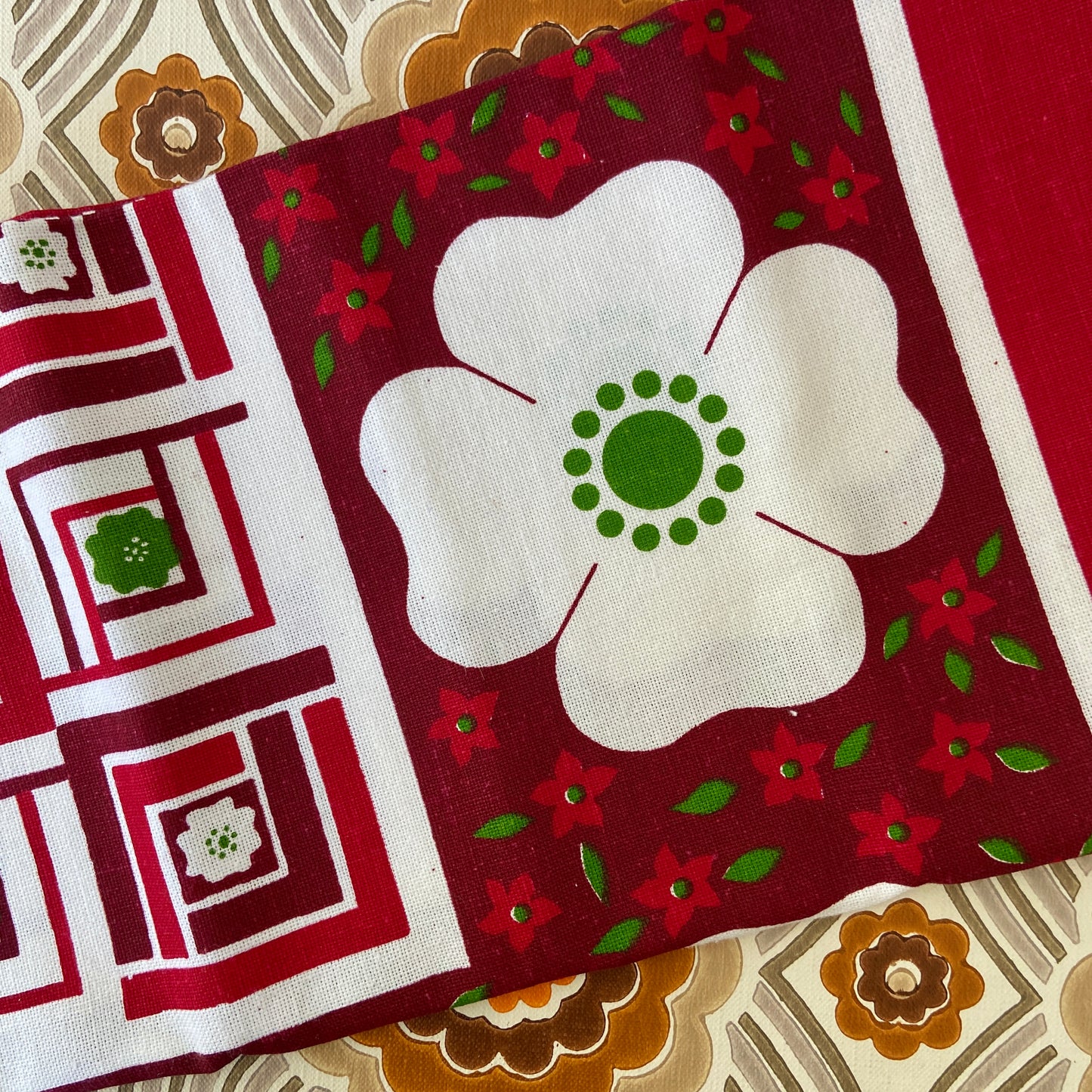 AMAZING Unused Vintage Table Cloth Bright GORGEOUS Red