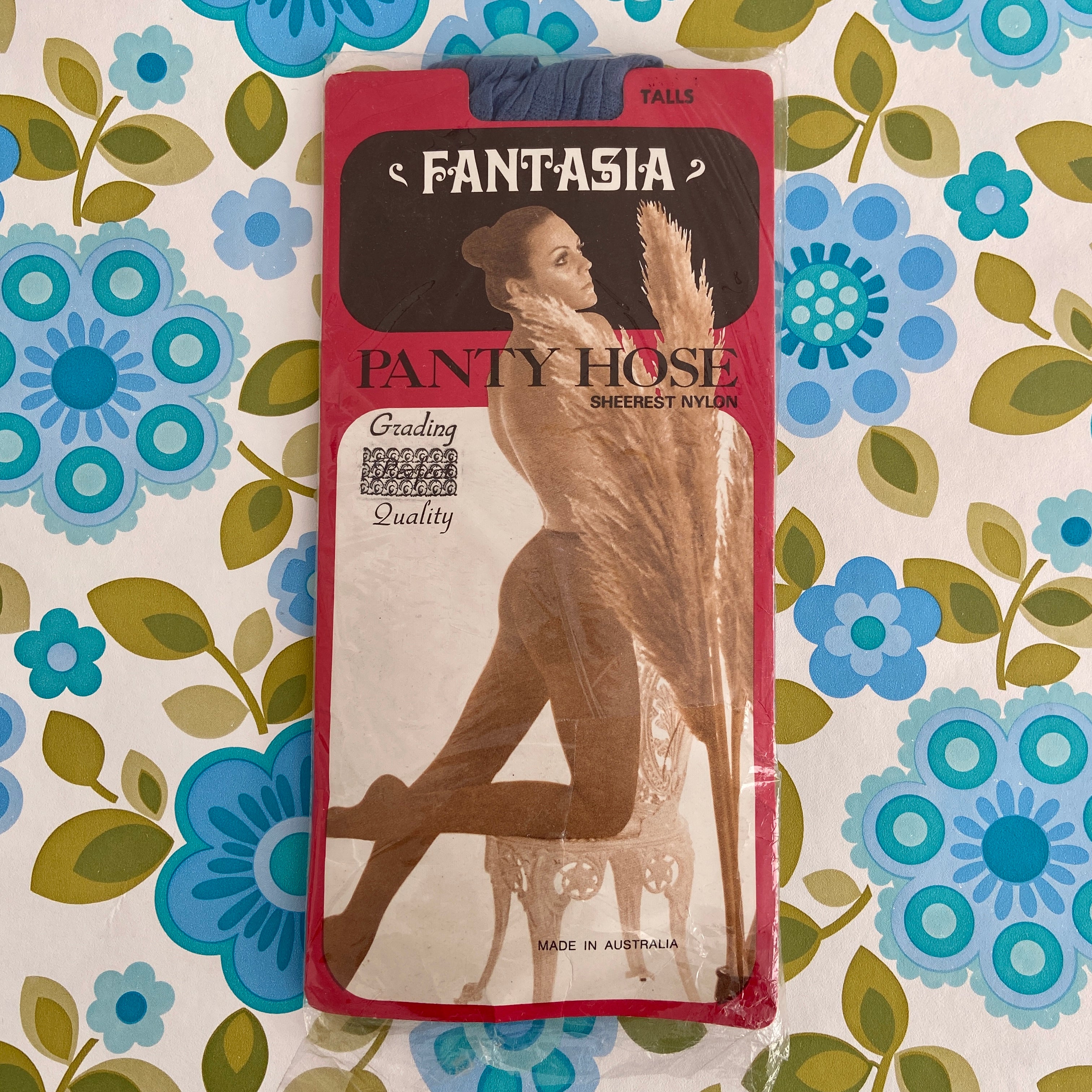 FANTASIA Panty Hose Blue Talls RETRO Chic