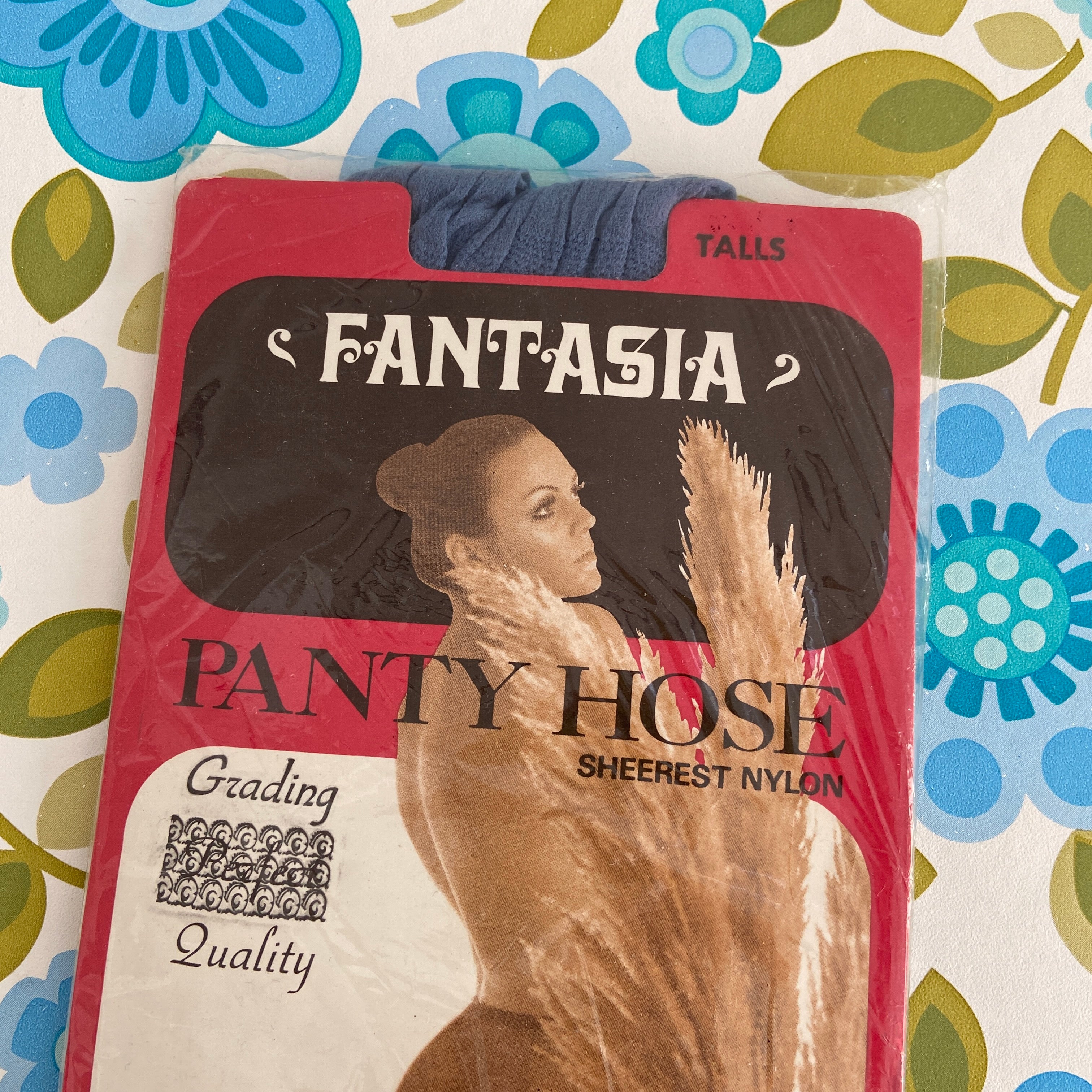 FANTASIA Panty Hose Blue Talls RETRO Chic