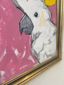 Cockatoo ORIGINAL Canvas Painting Chunky GOLD Timber Frame