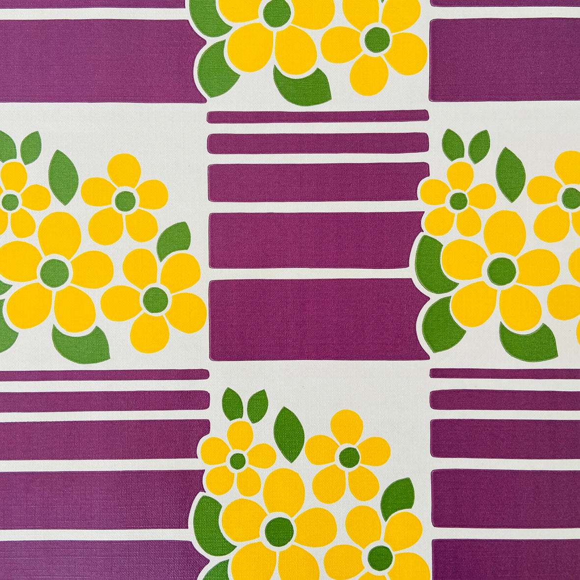 Wallpaper RETRO 70's Home Reno Furniture Up Cycle PURPLE & Yellow