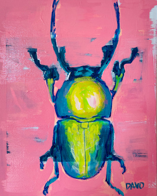 One of a KIND Original Canvas Painting BUG