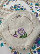 Vintage Doily Lot Embroidery Linen