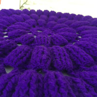 CHUNKY Vintage PURPLE Retro Table Display Doiley KNIT Chic - Pink Peacock
 - 3