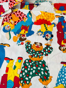 280cms Amazing Screen Printed Heavy Cotton Fabric CLOWNS