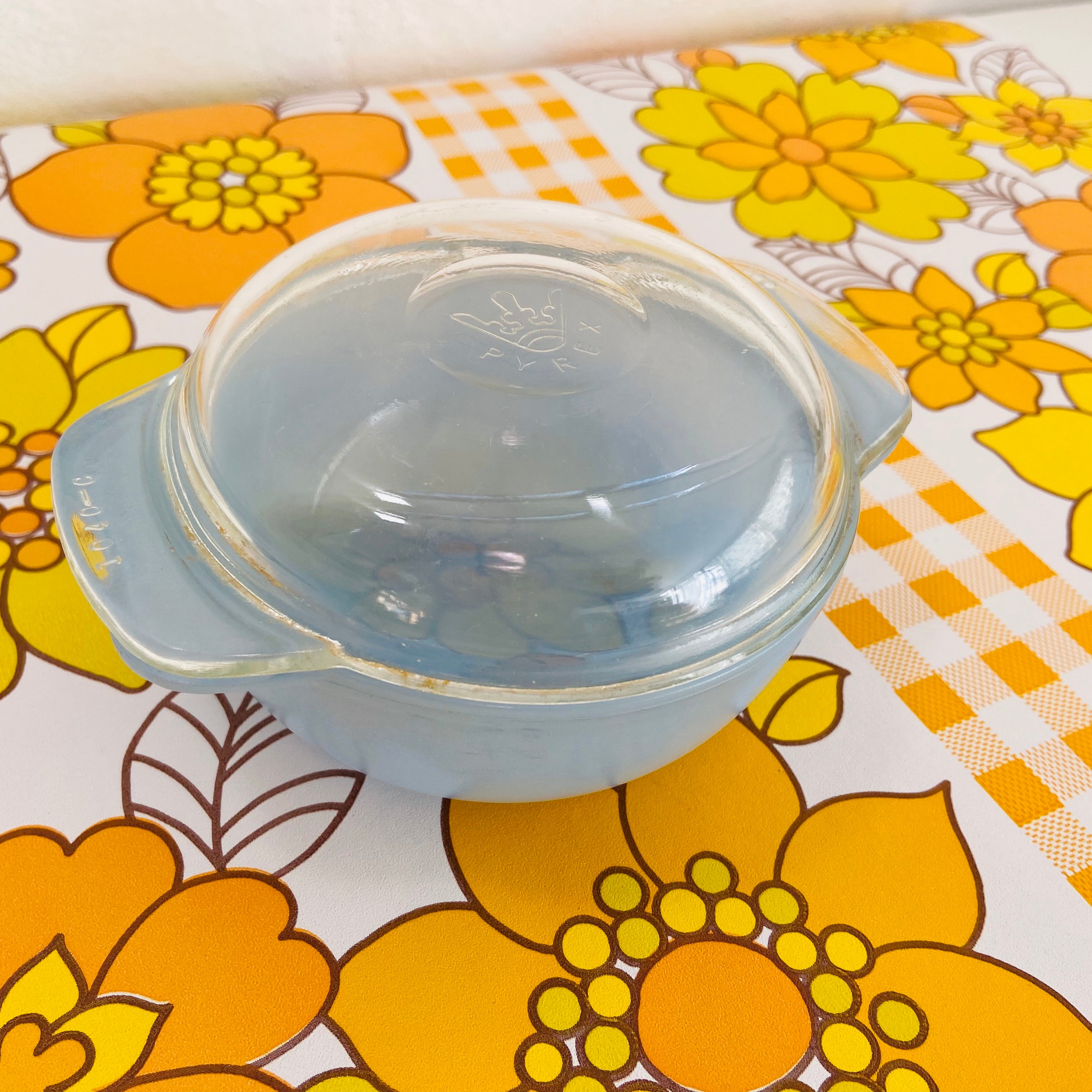 Collectable VINTAGE Retro PYREX MINI Casserole DISH Blue